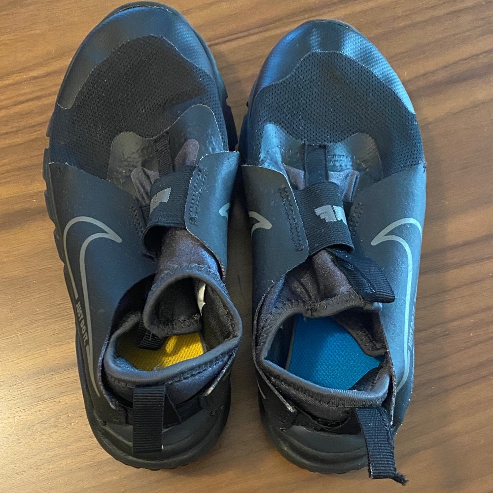 Nike Kids Black Water Shoes with Blue and Yellow Insoles